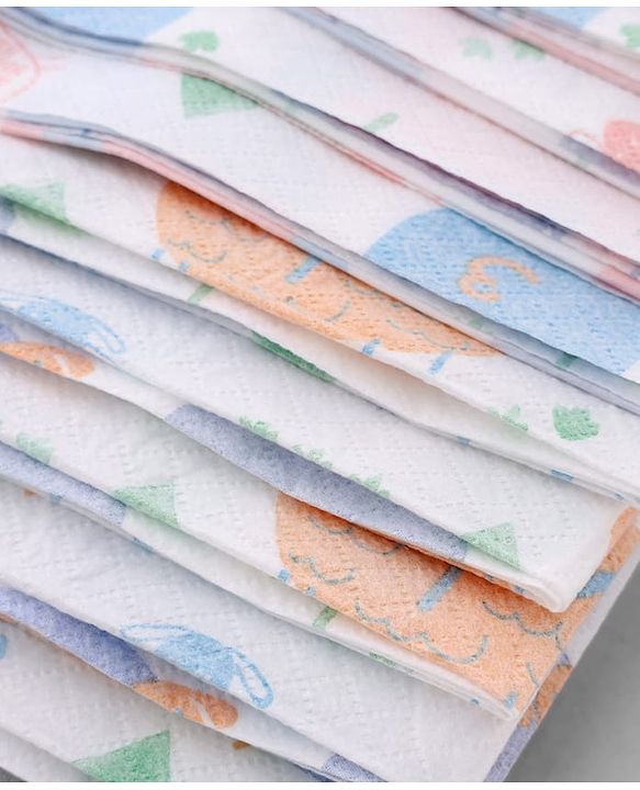Babyhug Triple Layer Disposable Feeding Bibs Pack of 30| Waterproof| Crumb Catcher Pocket| Travel Friendly| Hygienic & Easy to Wear| Single Use Bibs for 6+ Months Babies