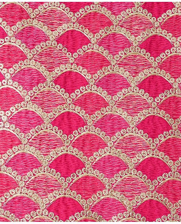 Pine Kids Woven Sleeveless Choli Lehenga Set with Dupatta Embroidery & Foil Print - Pink
