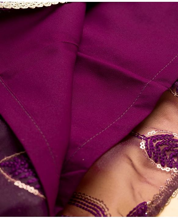 Pine Kids Woven Sleeveless Choli Lehenga Set with Dupatta Sequin Detailing & Floral Print - Purple