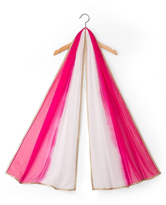 Pine Kids Woven Sleeveless Choli Lehenga Set with Dupatta Glitter Print - Pink