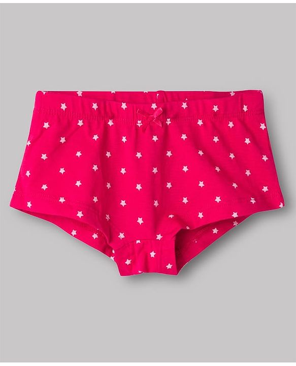 Pine Kids Cotton Knit Star Printed & Striped Panties Pack Of 3 - Multicolour