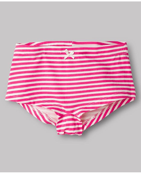Pine Kids Cotton Knit Star Printed & Striped Panties Pack Of 3 - Multicolour