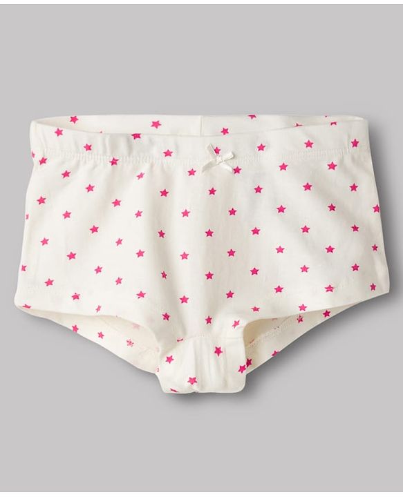 Pine Kids Cotton Knit Star Printed & Striped Panties Pack Of 3 - Multicolour