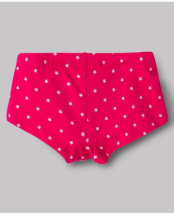 Pine Kids Cotton Knit Star Printed & Striped Panties Pack Of 3 - Multicolour