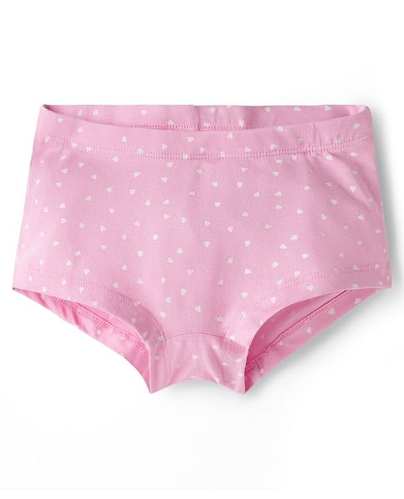 Pine Kids Cotton Elastane Knit Solid & Heart Printed Hipsters Pack of 3 - ( Colour May Vary)