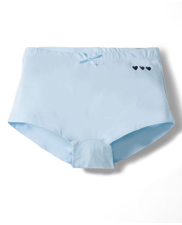 Pine Kids Cotton Elastane Knit Hearts & Polka Dots Printed Panties With Bow Applique Pack Of 3 ( Colour May Vary )