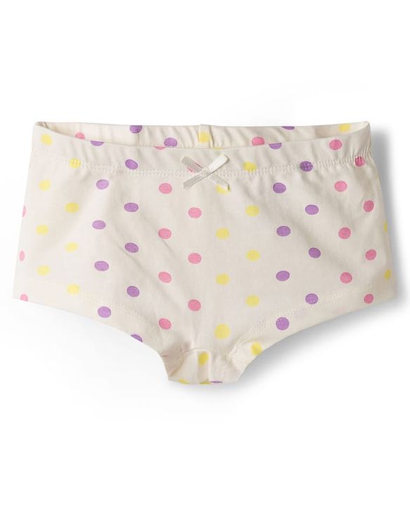 Pine Kids Cotton Elastane Knit Hipster With Polka Dot Print Pack Of 3 ( Colour May Vary)