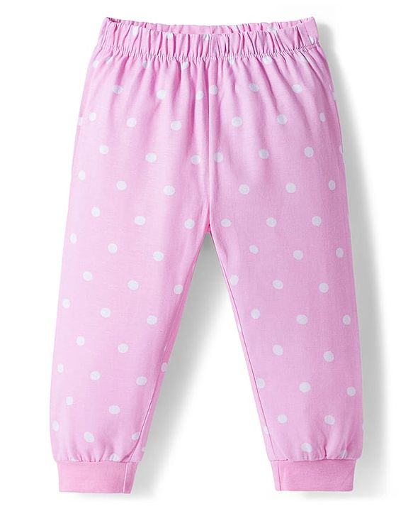 Babyhug Disney Single Jersey Knit Full Sleeves Night Suit With 101 Dalmatians Graphics - Pink