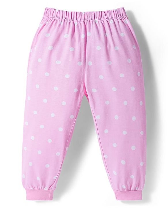 Babyhug Disney Single Jersey Knit Full Sleeves Night Suit With 101 Dalmatians Graphics - Pink
