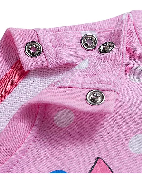 Babyhug Disney Single Jersey Knit Full Sleeves Night Suit With 101 Dalmatians Graphics - Pink