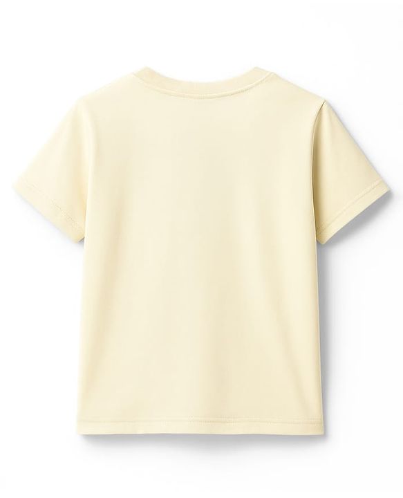 Pine Kids Cotton Knit Half Sleeves T-Shirt & Joggers Set with Text Print - Brown
