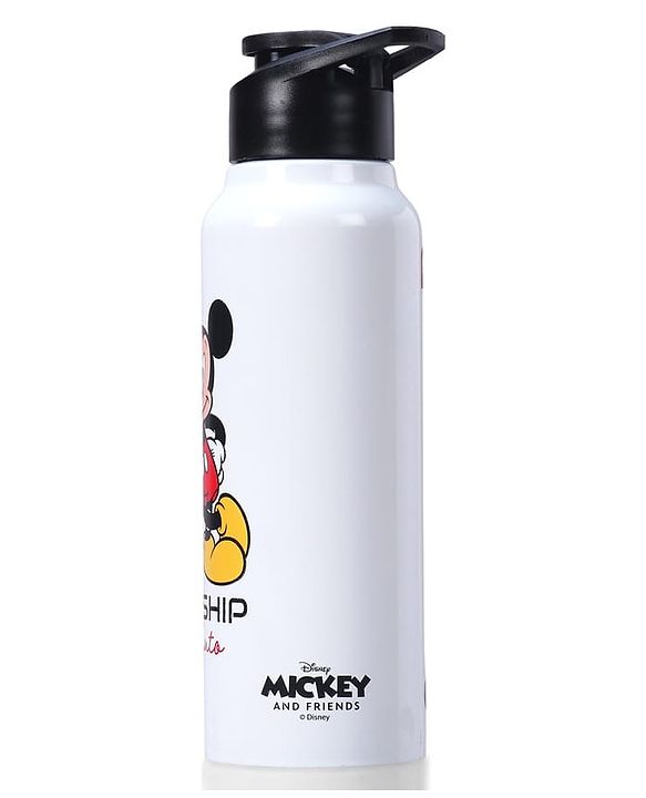 Babyhug Disney Mickey & Friends Stainless Steel Water Bottle - 750ml| Leak Resistant| BPA Free| Rust Proof| Gifting for School Going Boys & Girls| Convenient Flip Cap| Ideal for Home and Outside Use