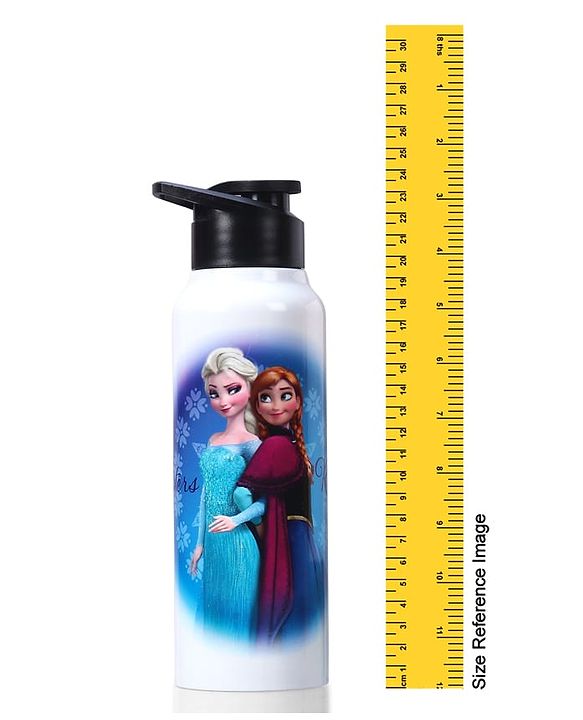 Babyhug Disney Frozen Stainless Steel Water Bottle - 750ml| Leak Resistant| BPA Free| Rust Proof| Gifting for School Going Boys & Girls| Convenient Flip Cap| Ideal for Home and Outside Use