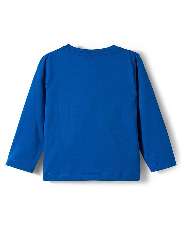 Babyhug Cotton Knit Full Sleeves Night Suit with Jungle Theme Print - Navy Blue