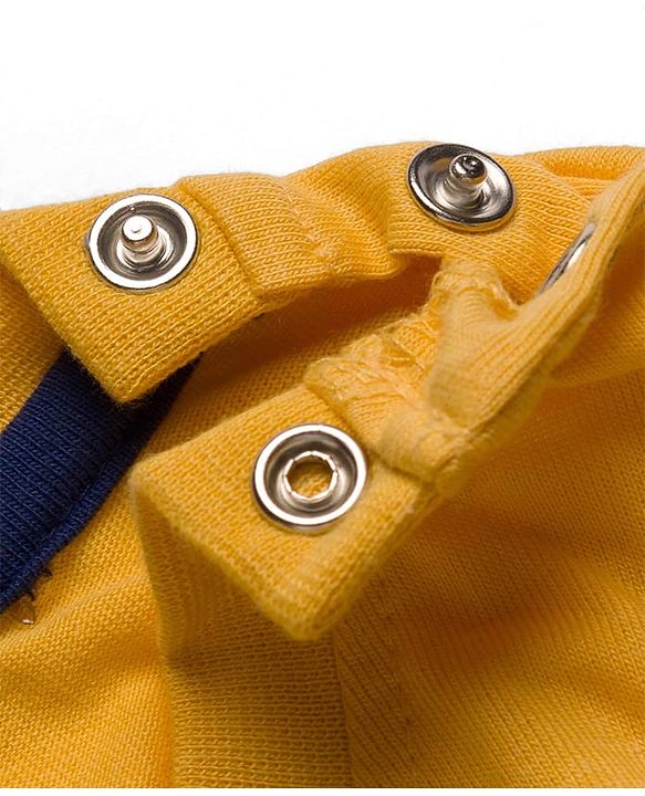 Babyhug Cotton Knit Full Sleeves Striped T-Shirt with Text Print - Yellow