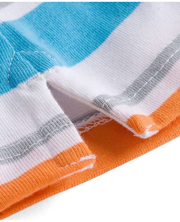 Babyhug Cotton Knit Full Sleeves Striped Polo T-Shirt - Multicolor
