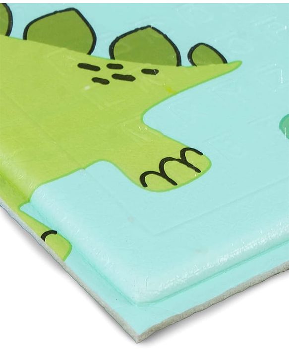 Babyhug Reversible Foldable Dino Theme Learning & Play Floor Mat 180x150 cm|Thickness 8 mm|Waterproof & Soft Foam|Colorful Crawling & Baby Massage Mat|Ideal to Gift|Easy to Fold & Carry| 0-12 Yrs|BIS