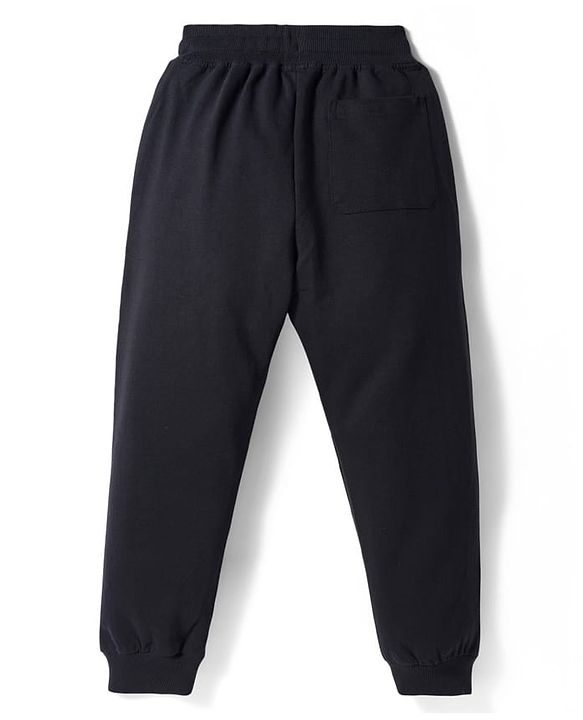 Pine Kids Cotton Knit Half Sleeves T-Shirt & Lounge Pant Set with Text Graphic - Black