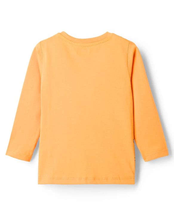 Babyhug Cotton Knit Full Sleeves T-Shirt With Dino Print - Yellow