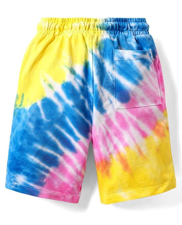Pine Kids Single Jersey Knit Half Sleeves Co-ords T-Shirt & Shorts Set with Text Graphic - Multicolor