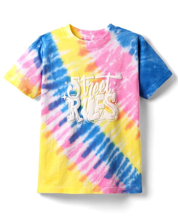 Pine Kids Single Jersey Knit Half Sleeves Co-ords T-Shirt & Shorts Set with Text Graphic - Multicolor