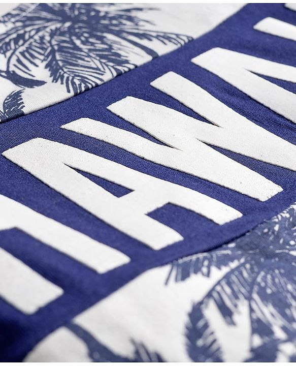 Pine Kids Cotton Knit Half Sleeves T-Shirt & Shorts Set with Beach Theme Print - Navy Blue