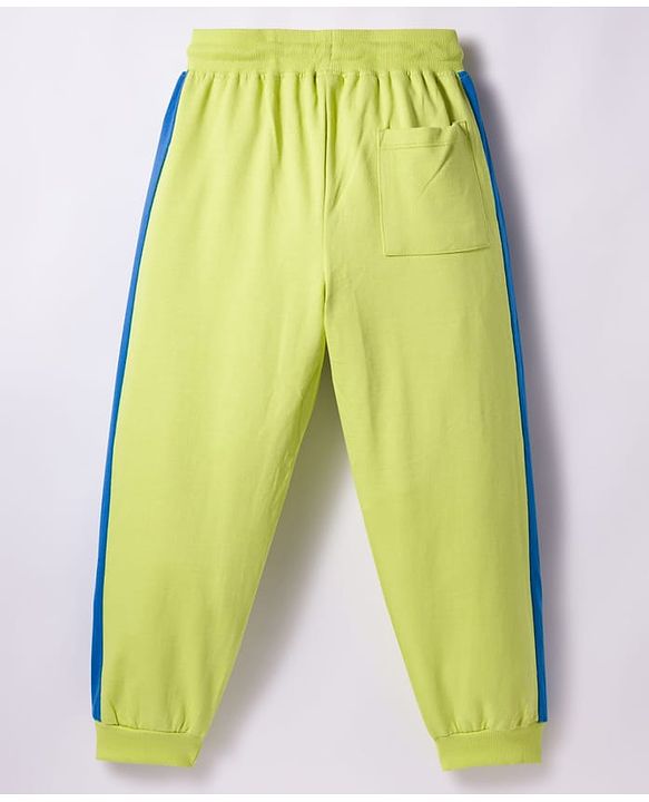 Pine Kids Cotton Knit Half Sleeves T-Shirt & Lounge Pant Set With Text Print - White & Lime Green