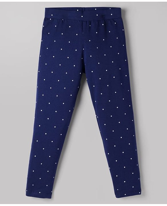 Pine Kids Cotton Lycra Knit Full Length Leggings with Polka Dot Print Pack of 5 (Color & Design May Vary)