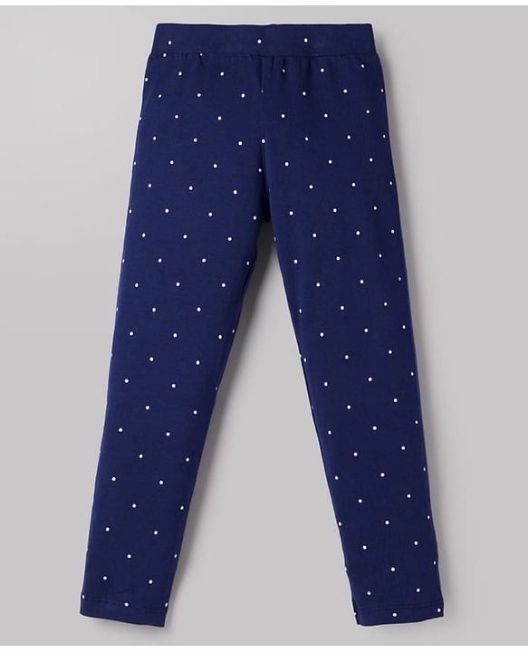 Pine Kids Cotton Lycra Knit Full Length Leggings with Polka Dot Print Pack of 5 (Color & Design May Vary)