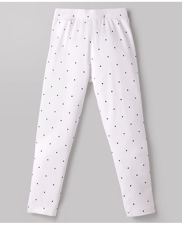 Pine Kids Cotton Lycra Knit Full Length Leggings with Polka Dot Print Pack of 5 (Color & Design May Vary)