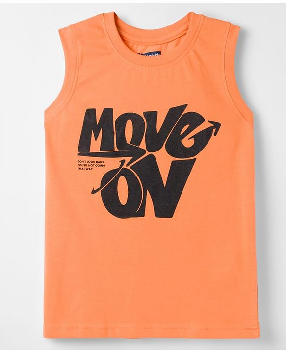 Pine Kids Cotton Knit Sleeveless Tank T-Shirts with Text Print Pack of 5 - Multicolor