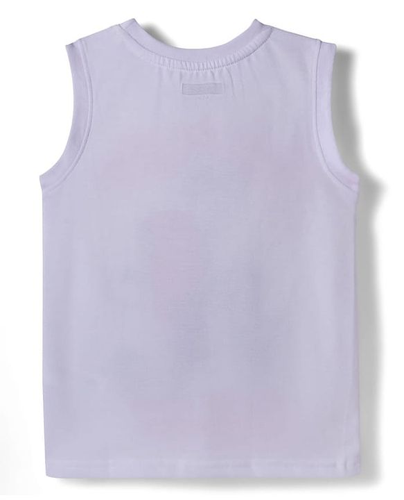 Pine Kids Cotton Knit Sleeveless Tank T-Shirts with Text Print Pack of 5 - Multicolor