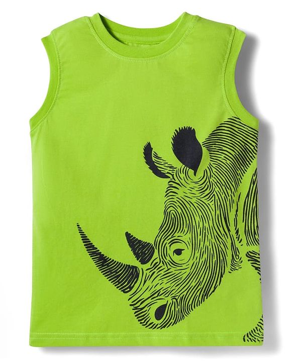 Pine Kids Cotton Knit Sleeveless Tank T-Shirts with Text Print Pack of 5 - Multicolor