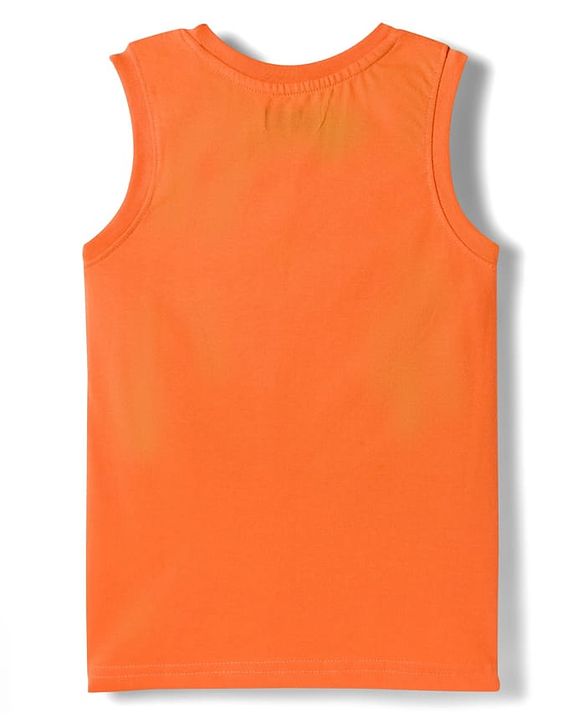 Pine Kids Cotton Knit Sleeveless Tank T-Shirts with Text Print Pack of 5 - Multicolor