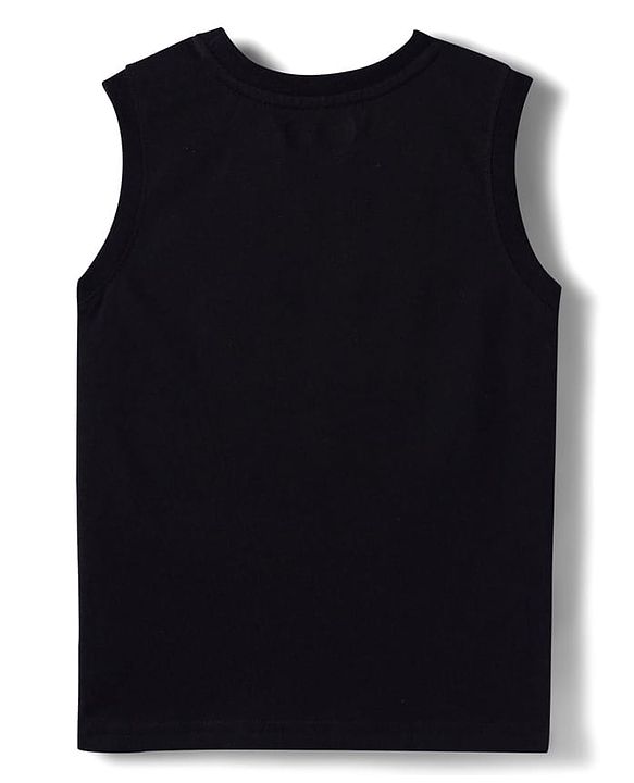 Pine Kids Cotton Knit Sleeveless Tank T-Shirts with Text Print Pack of 5 - Multicolor
