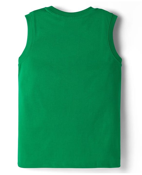 Pine Kids Cotton Knit Sleeveless Tank T-Shirts with Text Print Pack of 5 - Multicolor