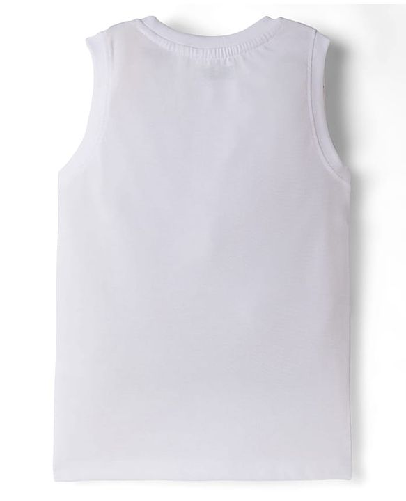 Pine Kids Cotton Knit Sleeveless Tank T-Shirts with Text Print Pack of 5 - Multicolor
