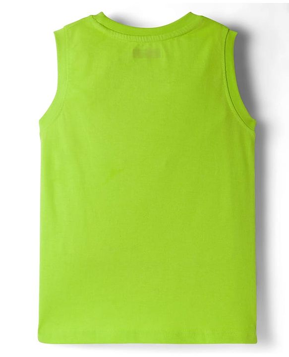 Pine Kids Cotton Knit Sleeveless Tank T-Shirts with Text Print Pack of 5 - Multicolor