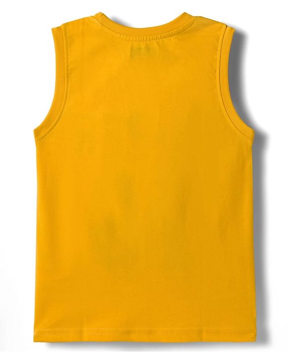 Pine Kids Cotton Knit Sleeveless Tank T-Shirts with Text Print Pack of 5 - Multicolor