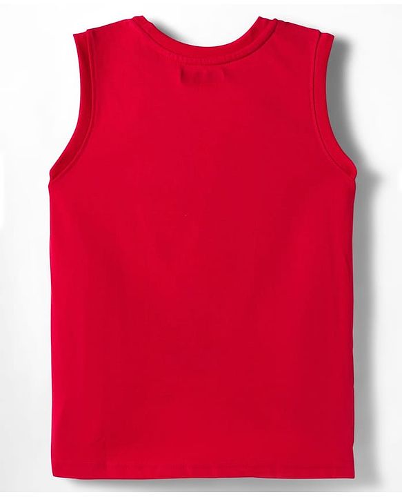 Pine Kids Cotton Knit Sleeveless Tank T-Shirts with Text Print Pack of 5 - Multicolor