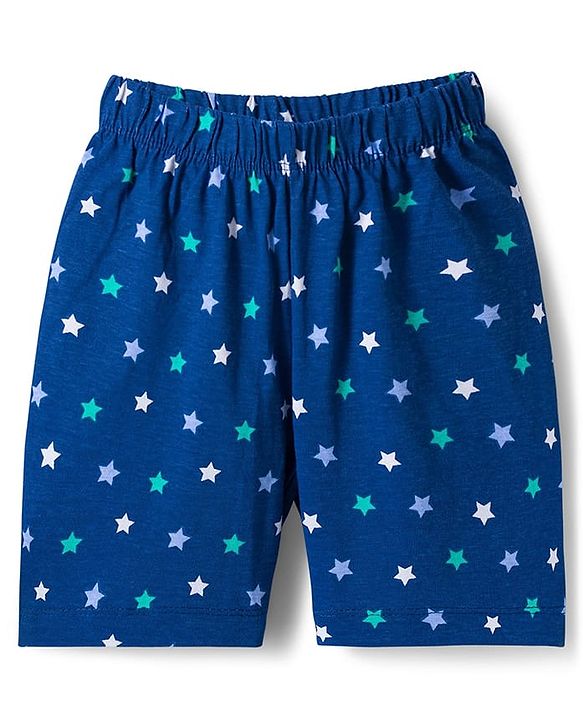 Babyhug Disney Single Jersey Knit Half Sleeves Shorts Night Suit With Winnie & Friends Print - Navy Blue