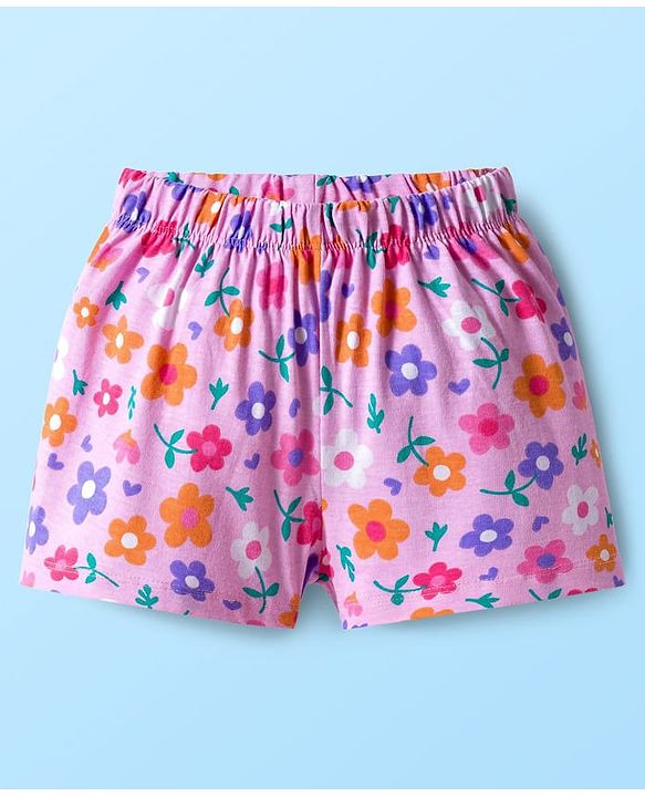 Babyhug Disney Single Jersey Knit Half Sleeves Shorts Night Suit With Winne & Friends Graphics - White
