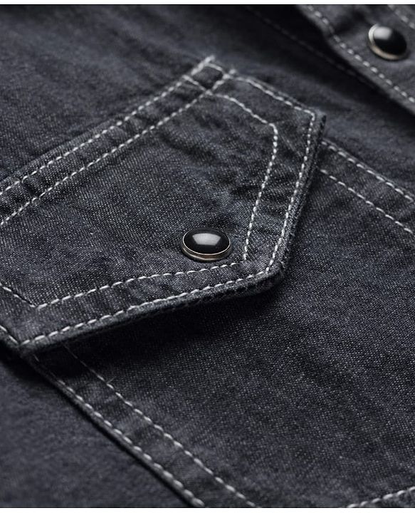 Pine Kids Woven Full Sleeves Solid Denim Shirt - Black