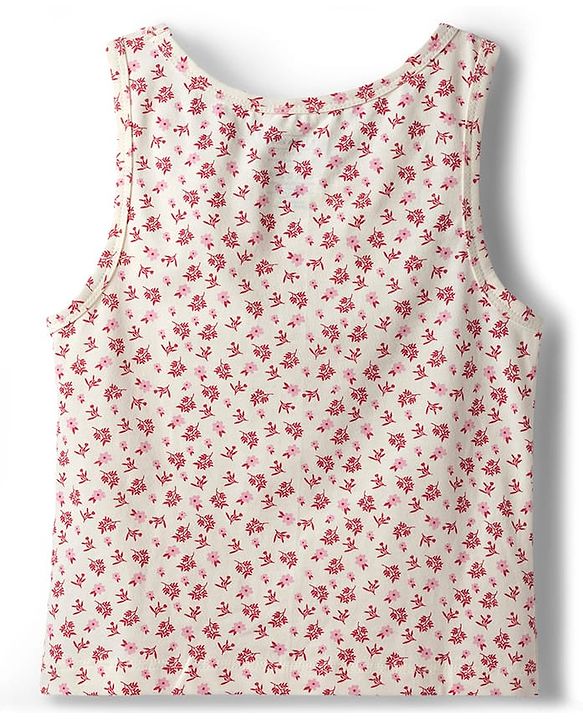 Pine Kids Cotton Lycra Knit Sleeveless Vests with Floral Print Pack of 3 (Color May Vary)