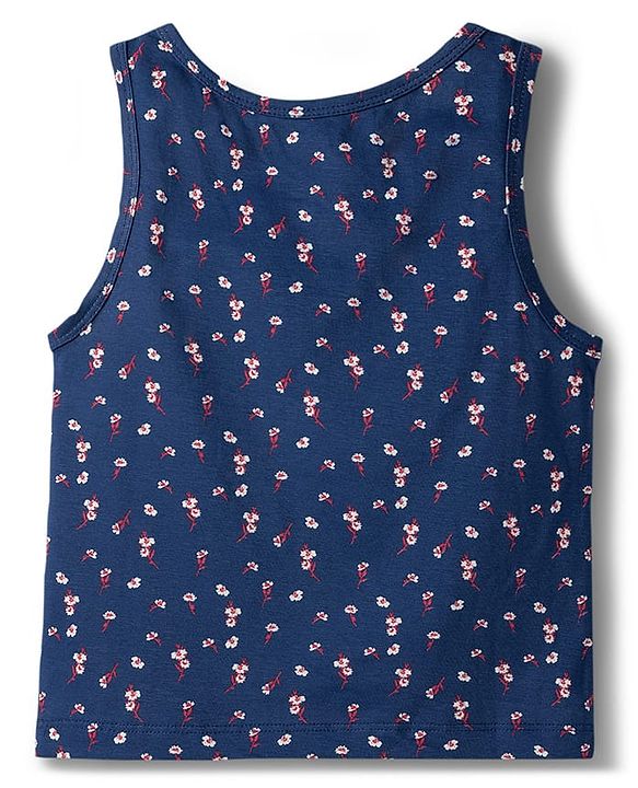 Pine Kids Cotton Lycra Knit Sleeveless Vests with Floral Print Pack of 3 (Color May Vary)