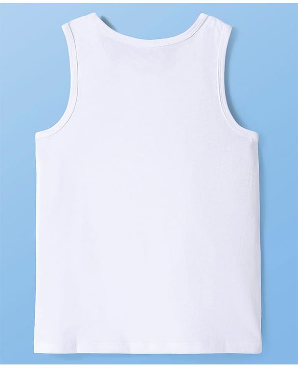 Pine Kids Cotton Lycra Knit Sleeveless Solid Colour Vests Pack Of 5 - White