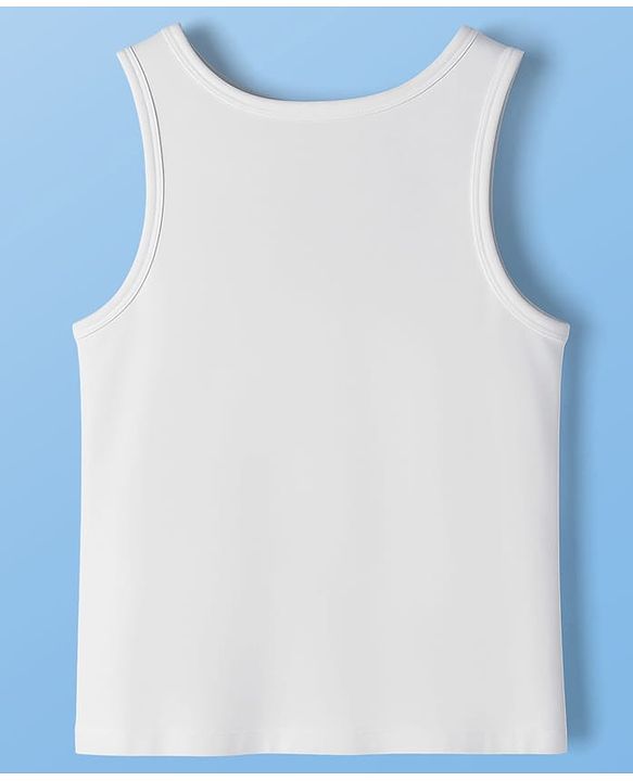 Pine Kids Cotton Lycra Knit Sleeveless Solid Colour Vests Pack Of 3 - White