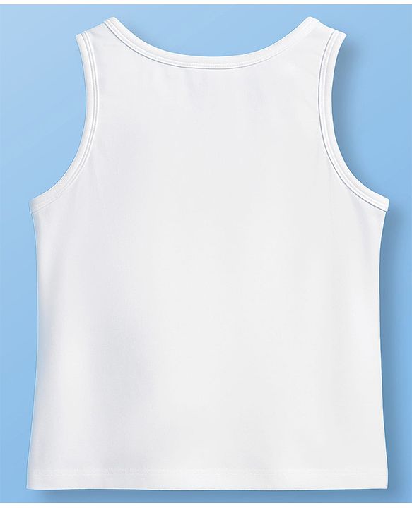 Pine Kids Cotton Knit Sleeveless Solid Colour Vests Pack Of 5 - White