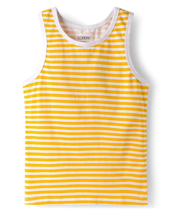 Pine Kids Cotton Knit Sleeveless Striped & Boat Printed Vests Pack of 3 - ( Colour May Vary)