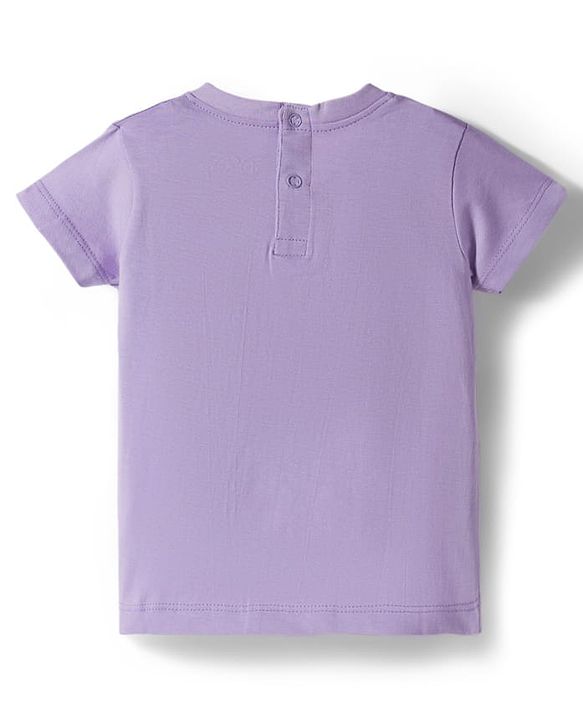 Babyhug Disney Single Jersey Knit Half Sleeves Shorts Night Suit With Marie Graphics - Lavender